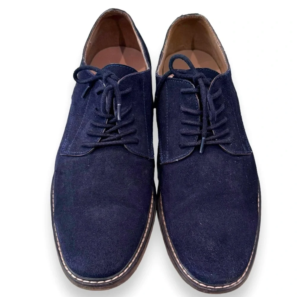 Banana Republic Mens Size 11 Blue Suede Leather Owen Lace Up Oxfords